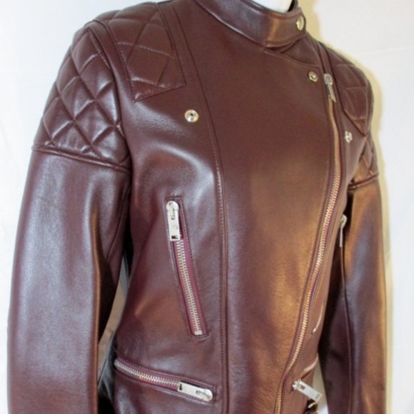 New CELINE ITALY LEATHER Moto Riding jacket coat - Picture 5 of 8
